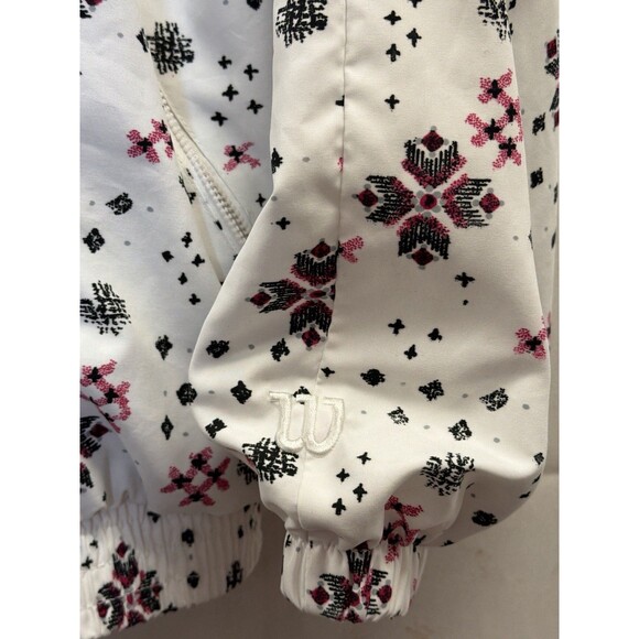 Vintage Wilson Women’s Windbreaker Jacket M White Black Pattern Retro 90s - Picture 4 of 12